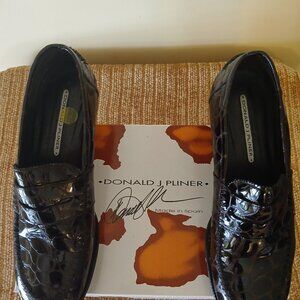 Donald Pliner Penny Loafer Patent Croco Wedges